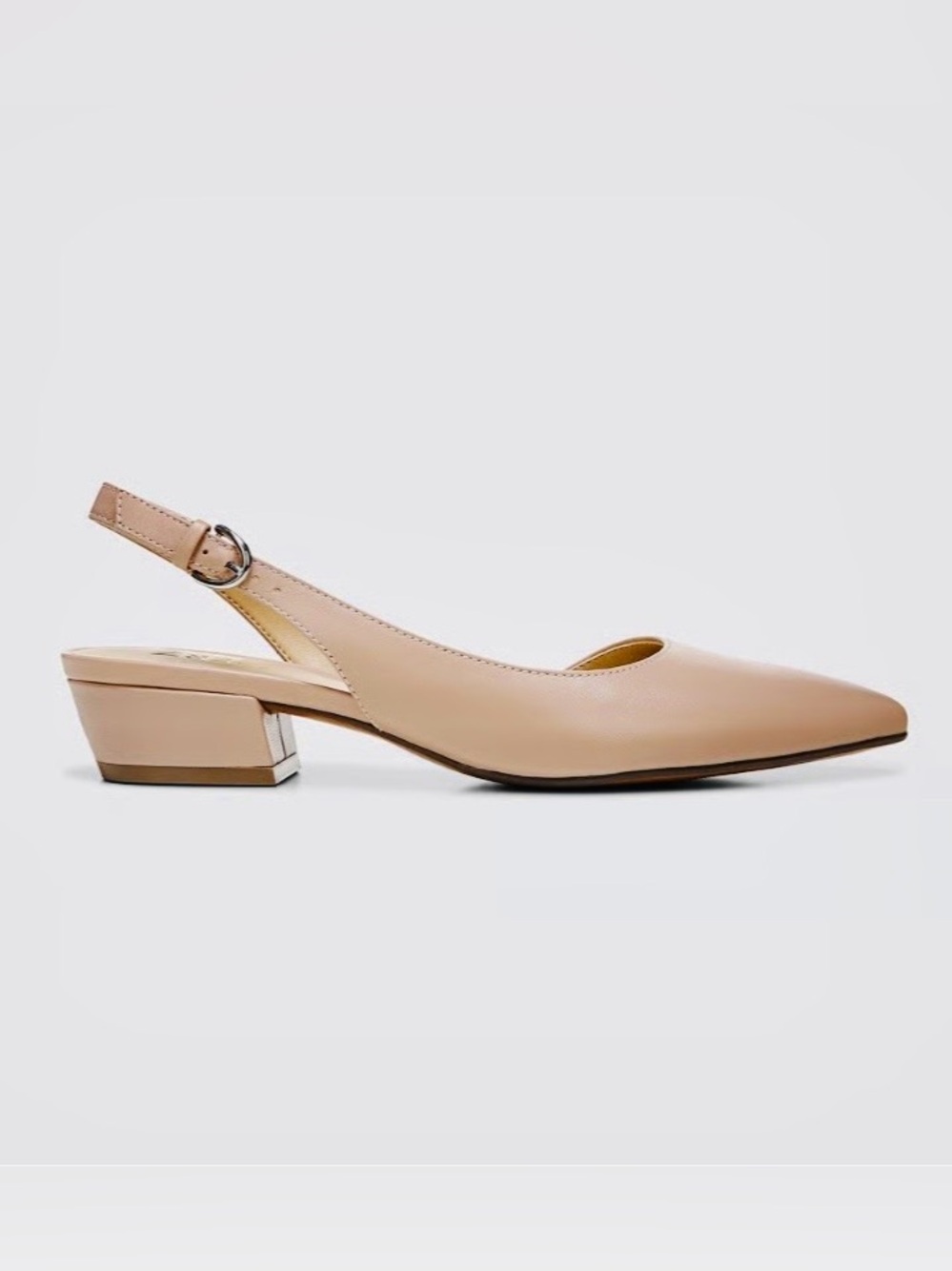 Naturalizer Banks Women’s Slingback Pointed-Toe Low Block Heel - Beige